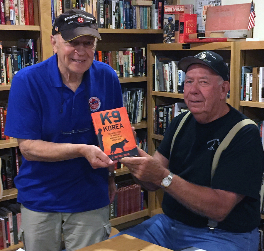 Stewart, at left, and Hoffbeck are part of the book “K-9 Korea: The Untold Story of America’s War Dogs in the Korean War,” written by J. Rachel Reed and published in 2017.