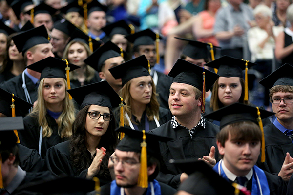 Graduates take part in the May commencement ceremony at UW-Stout.