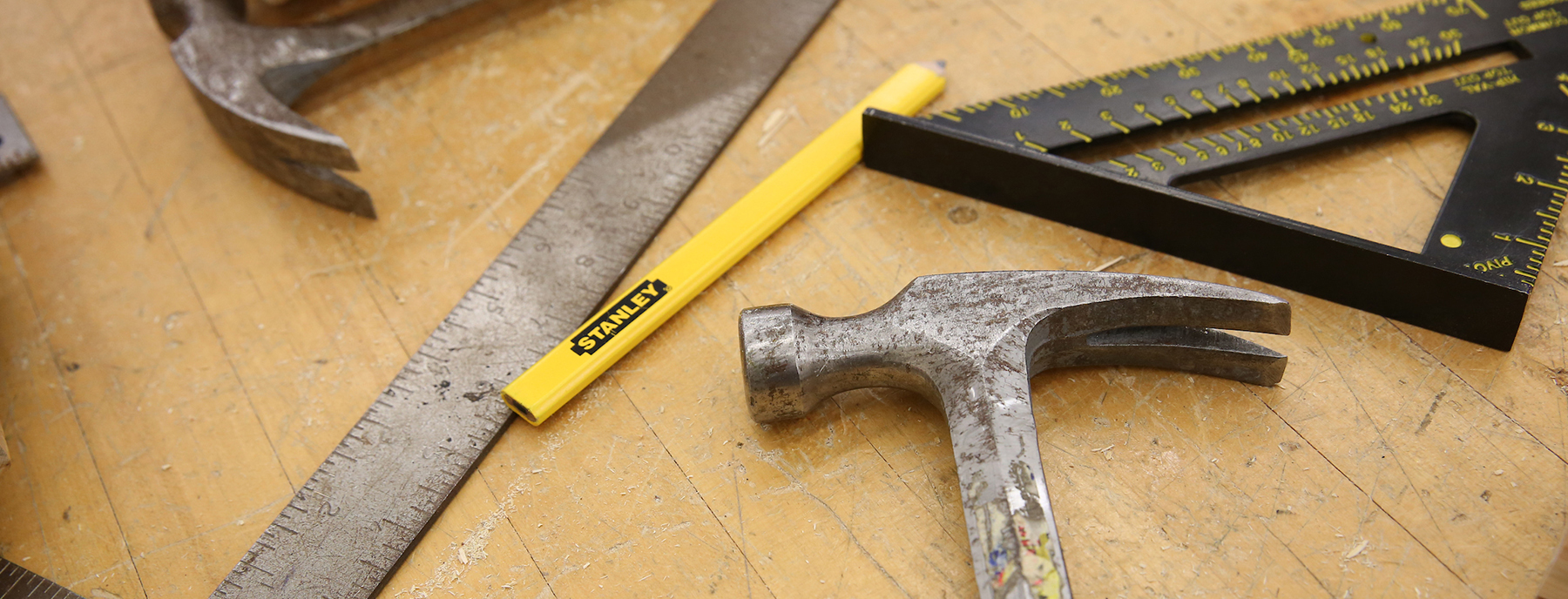 Basic construction tools in the UW-Stout Construction Lab