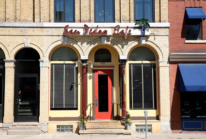 San Pedro Cafe once was a bank in downtown Hudson.