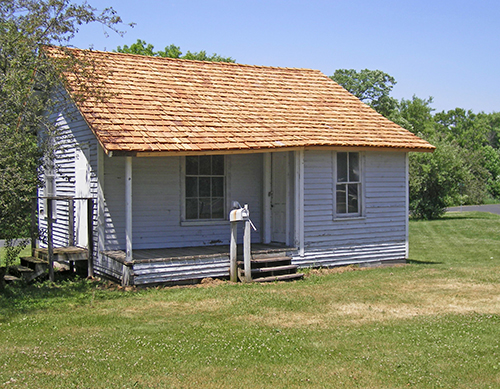 The pay station in Downsville present day. Photo courtesy of the Dunn County Historical Society.