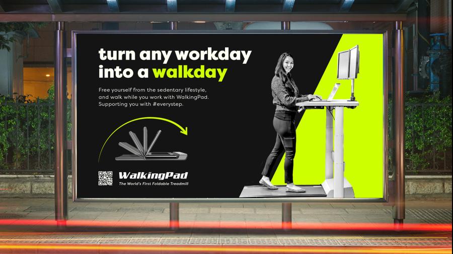 An outdoor ad for WalkingPad was part of Isabel Roberts’ campaign.