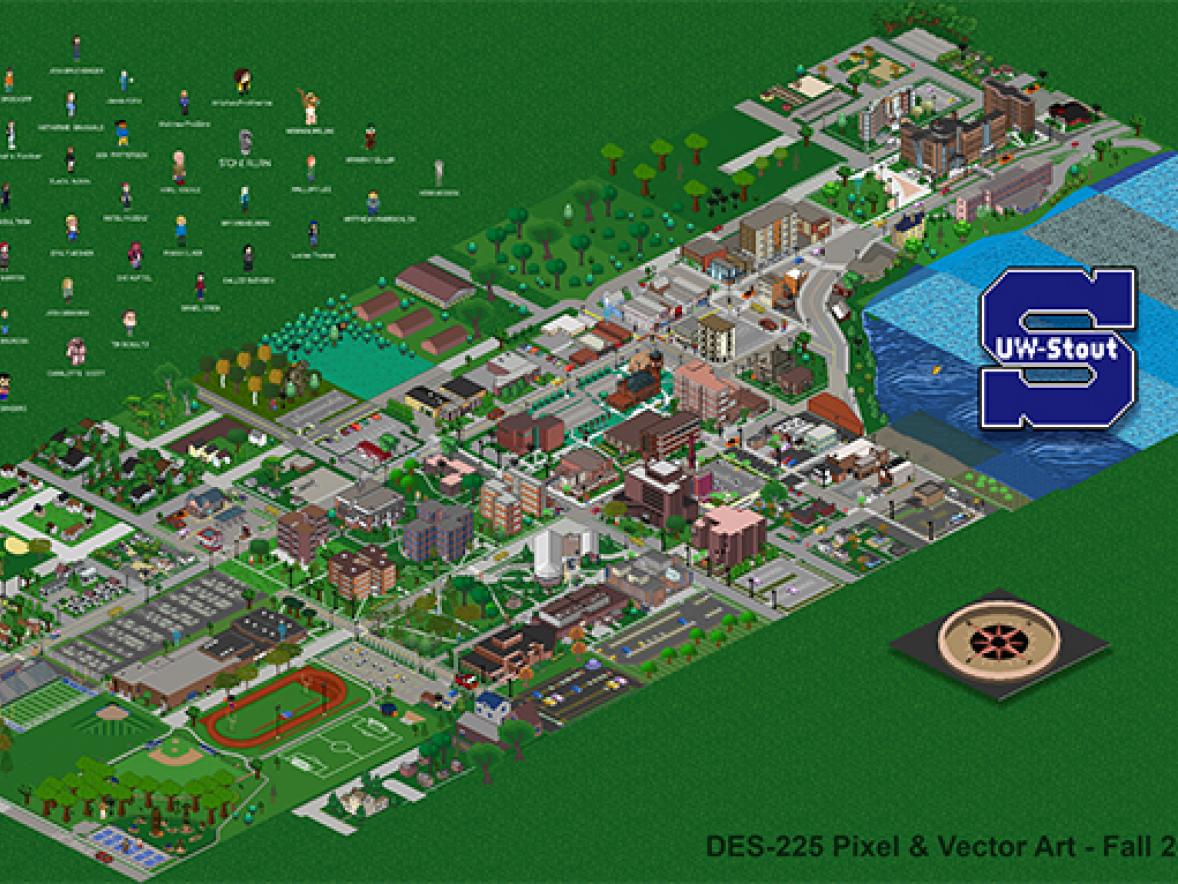 UW-Stout pixel campus map