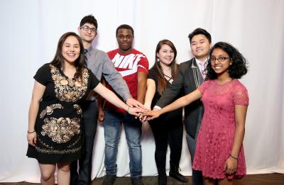 Stoutward Bound Scholars at the Multicultural Student Services' banquet.