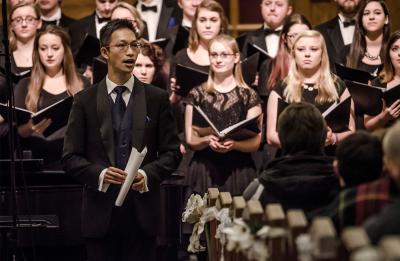 Director Jerry Hui and the UW-Stout Symphonic Singers.