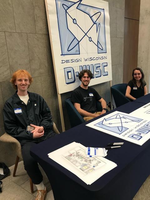 Five UW-Stout students served as ambassadors at the event, including, from left, Adam Nielsen, Grayson Kief and Jordan Jentsch.